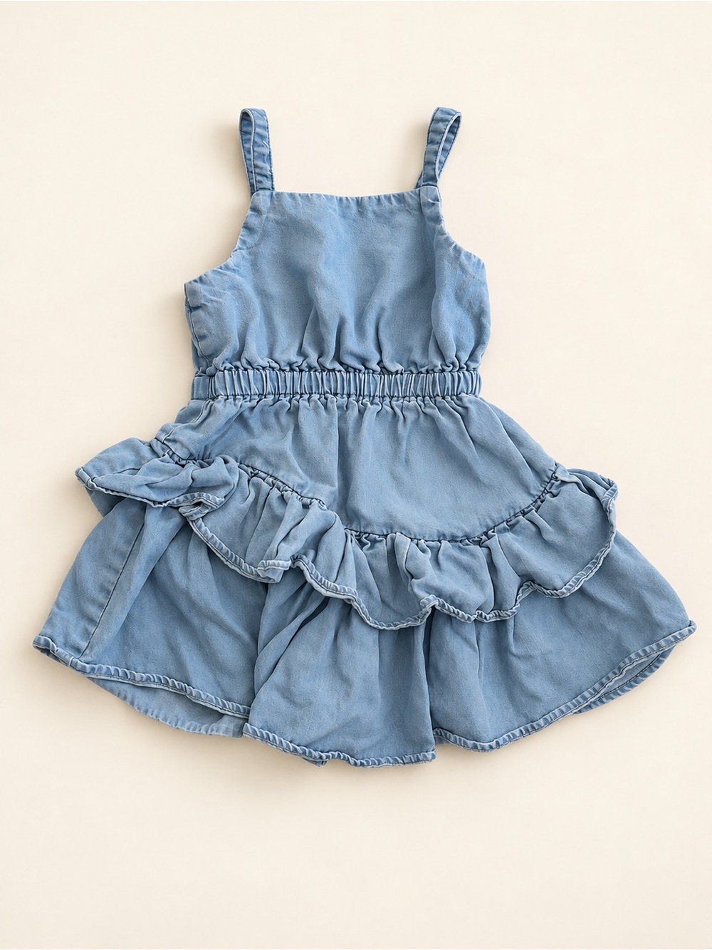 Girls Blue Jean Ruffle Sundress